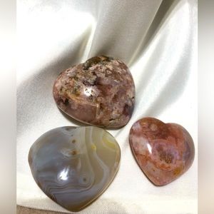 Set of heart crystals